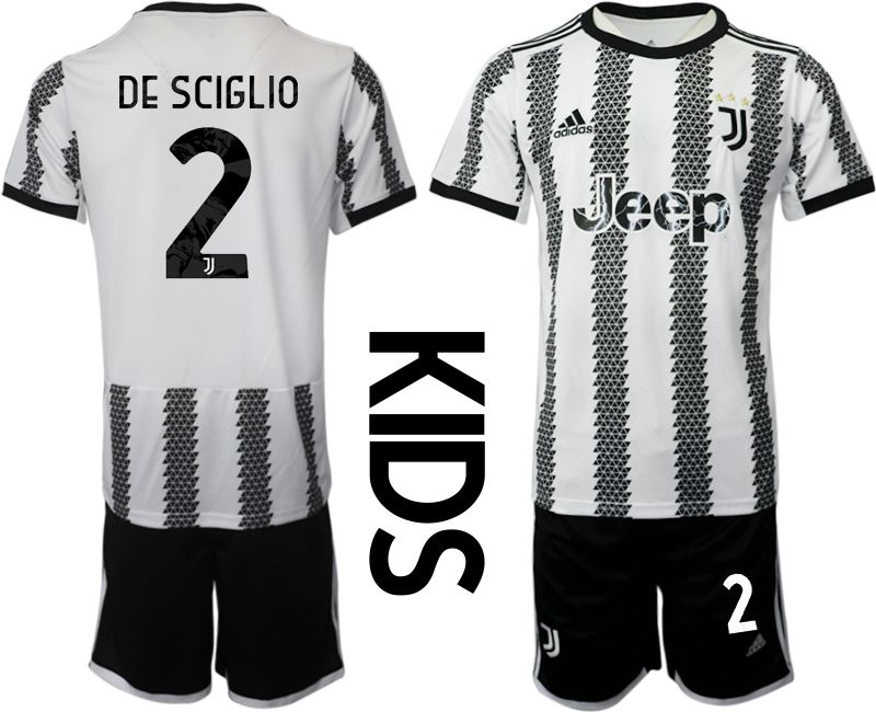 Youth 2022-2023 Club Juventus FC home white #2 Soccer Jersey->youth soccer jersey->Youth Jersey